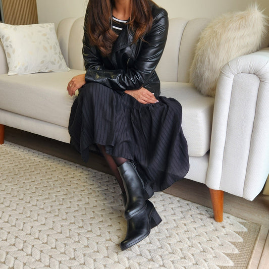 Botines Ethérea en cuero - negro