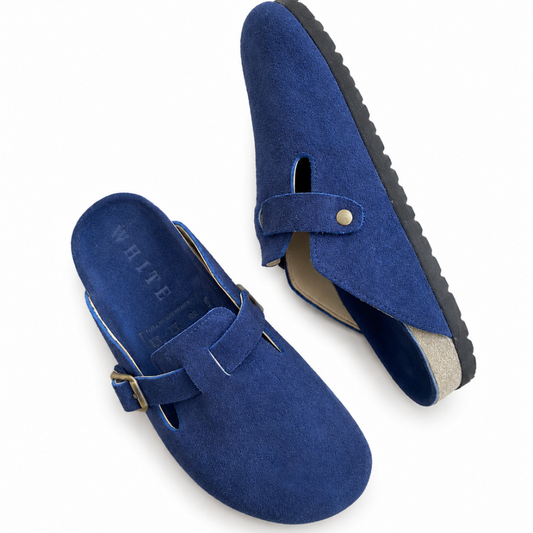 ZUECO CHLOE EN CUERO AZUL