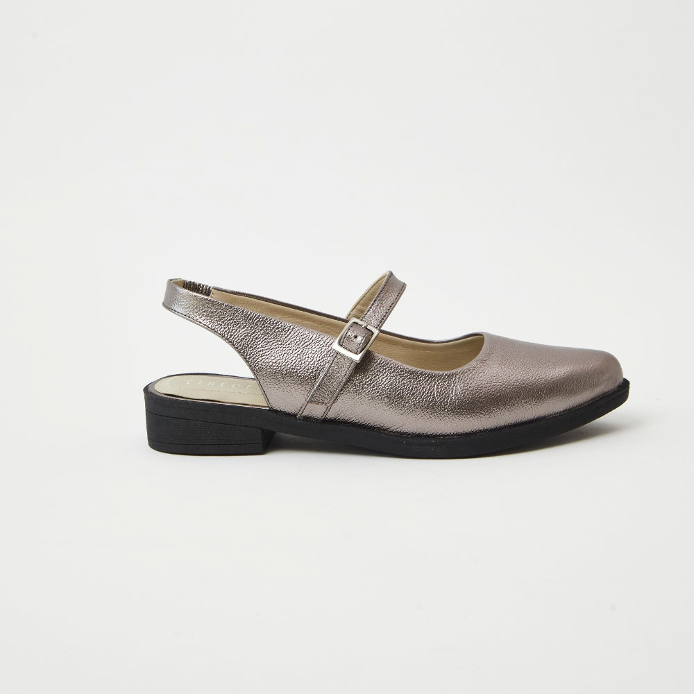 Slingbacks Mora en cuero - Peltre
