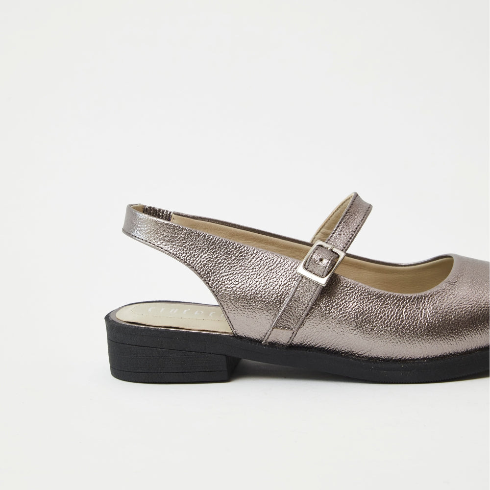 Slingbacks Mora en cuero - Peltre