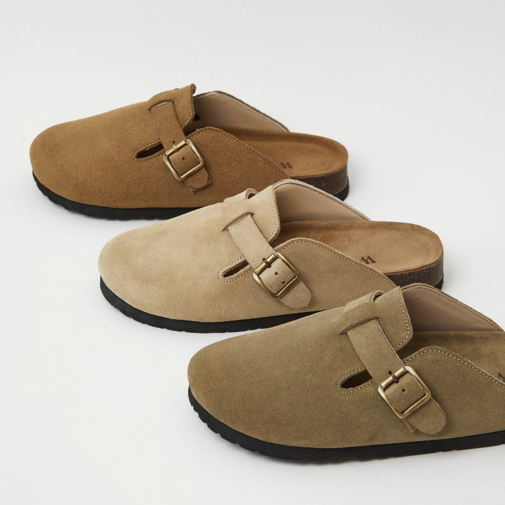 Zuecos Chloe en cuero - gold beige