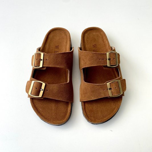 Sandalias Honey en cuero - café