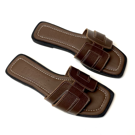 Sandalias Florencia en cuero - Chocolate