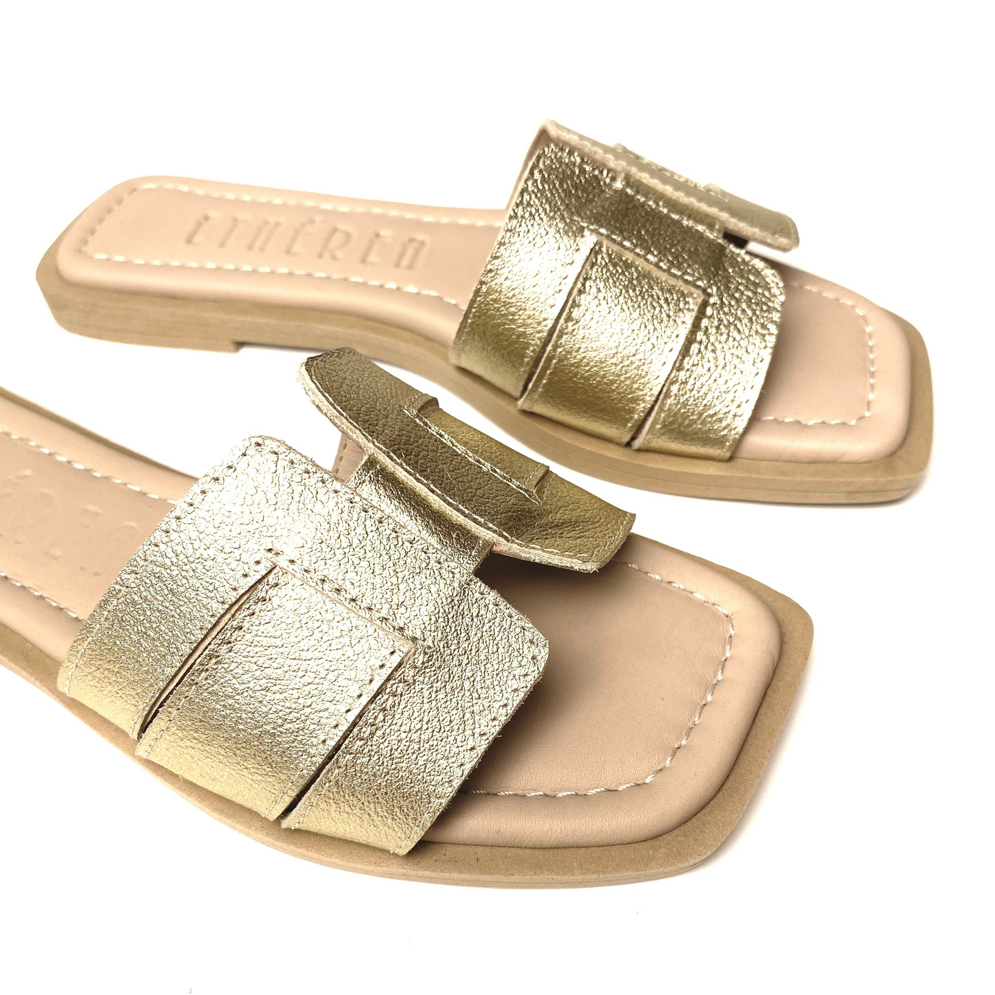 Sandalias Florencia en cuero - Dorado