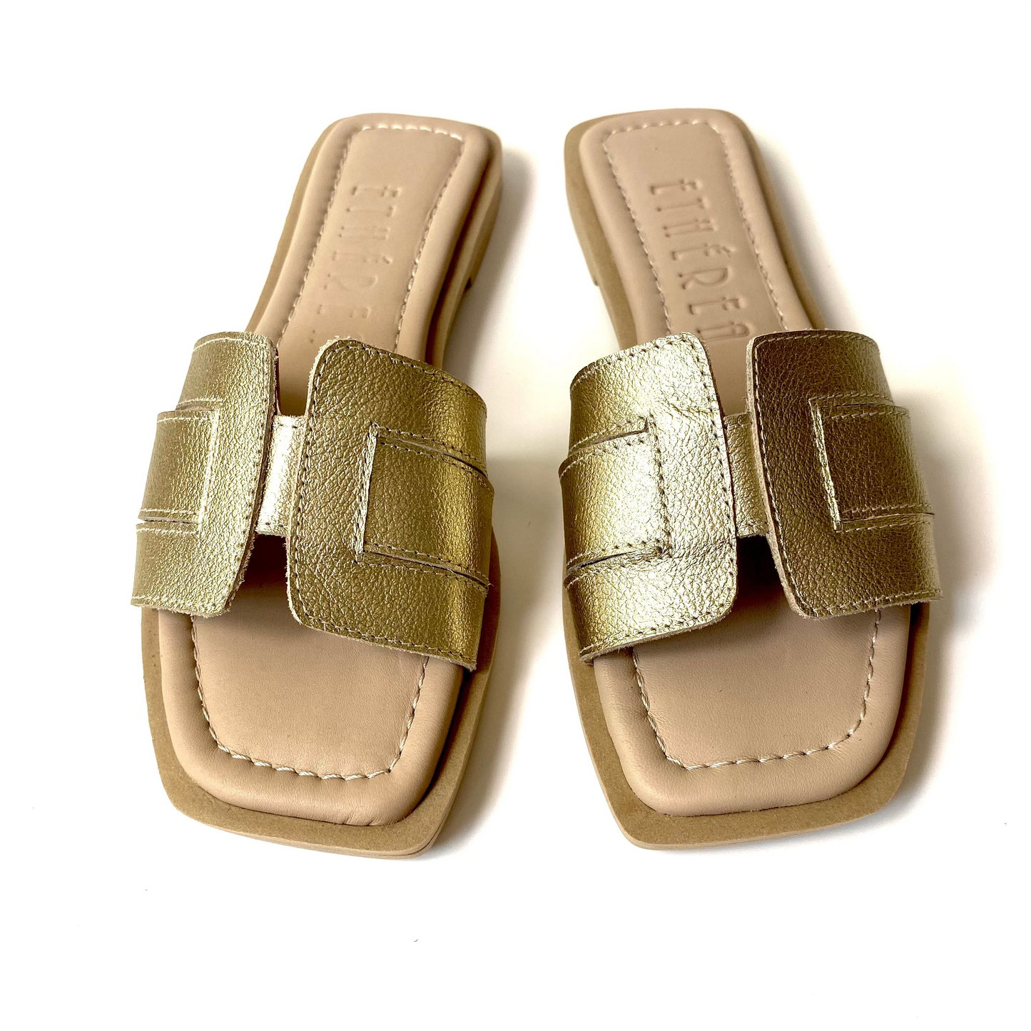 Sandalias Florencia en cuero - Dorado