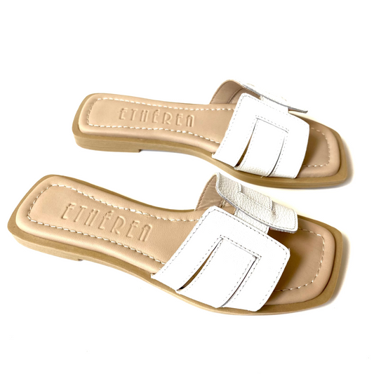 Sandalias Florencia en cuero - Blanco
