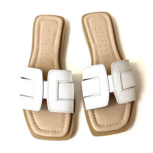 Sandalias Florencia en cuero - Blanco